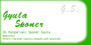 gyula sponer business card